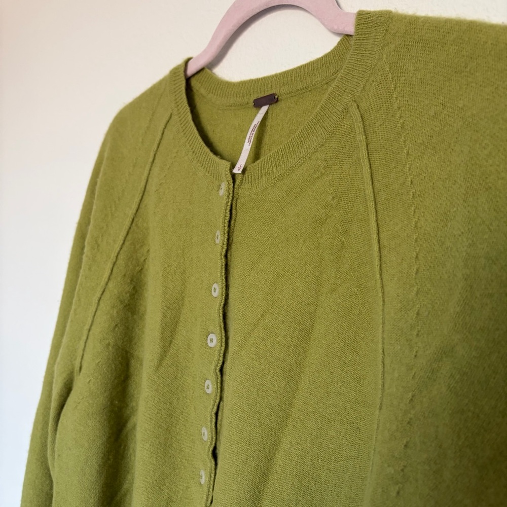 Free People Lime Green Crew Neck Sweater - Picture 4 of 7